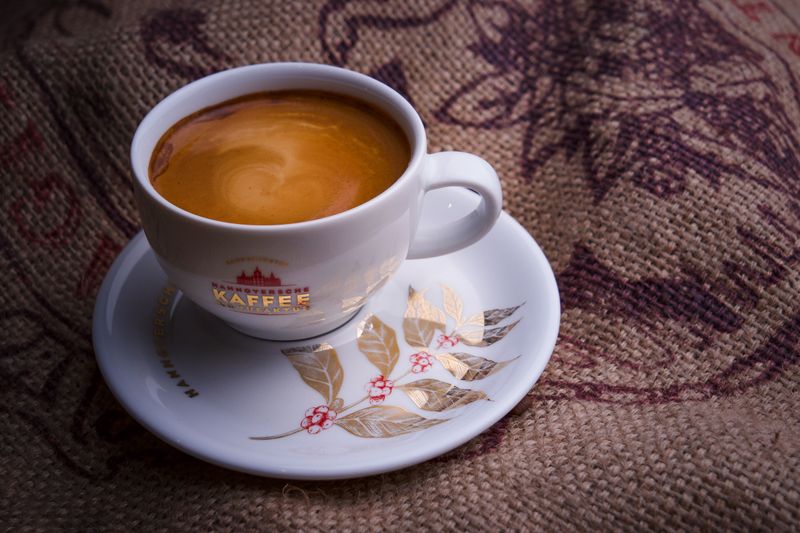 Rich Italian espresso coffee hot drink